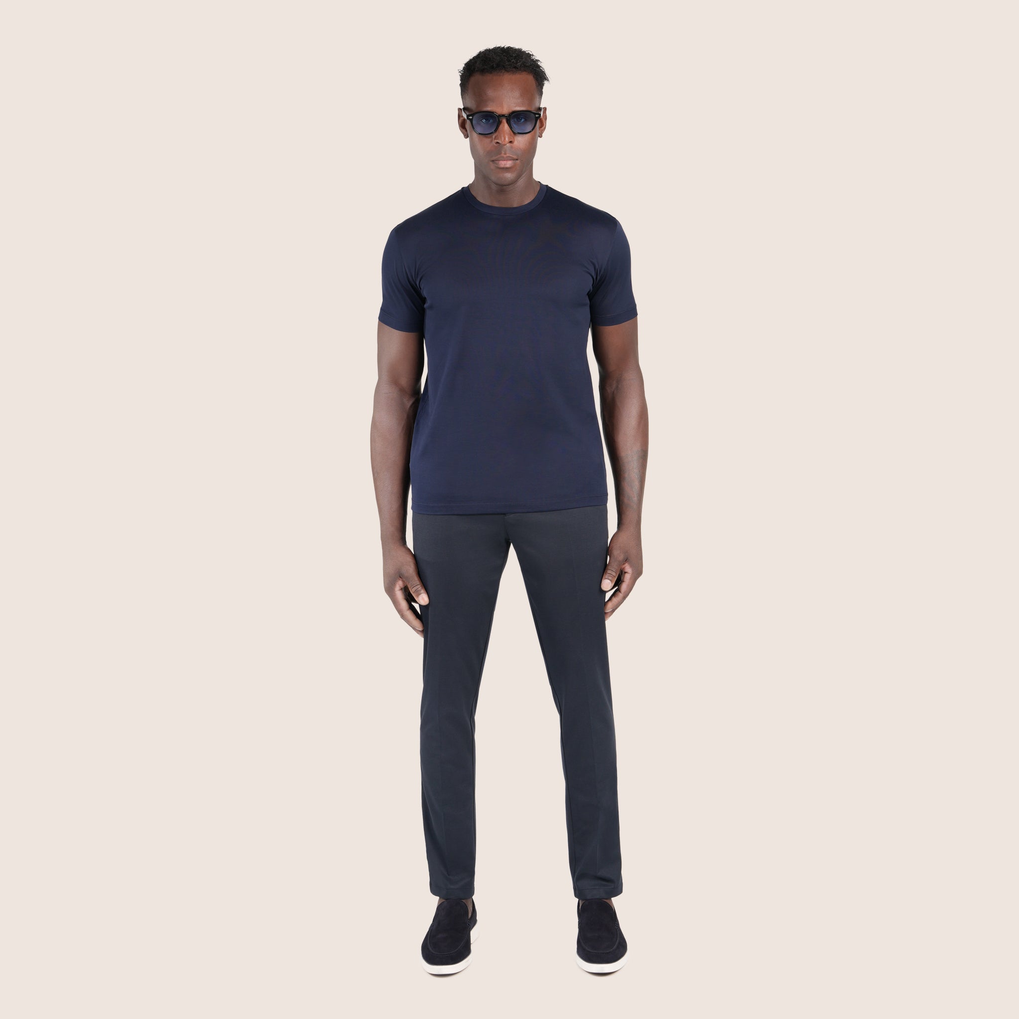 Mercerised Luxury T-shirt Navy