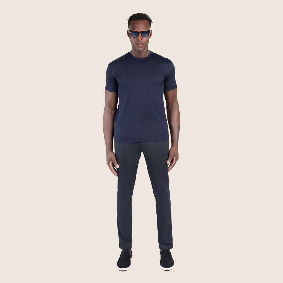 Mercerised Luxury T-shirt Navy