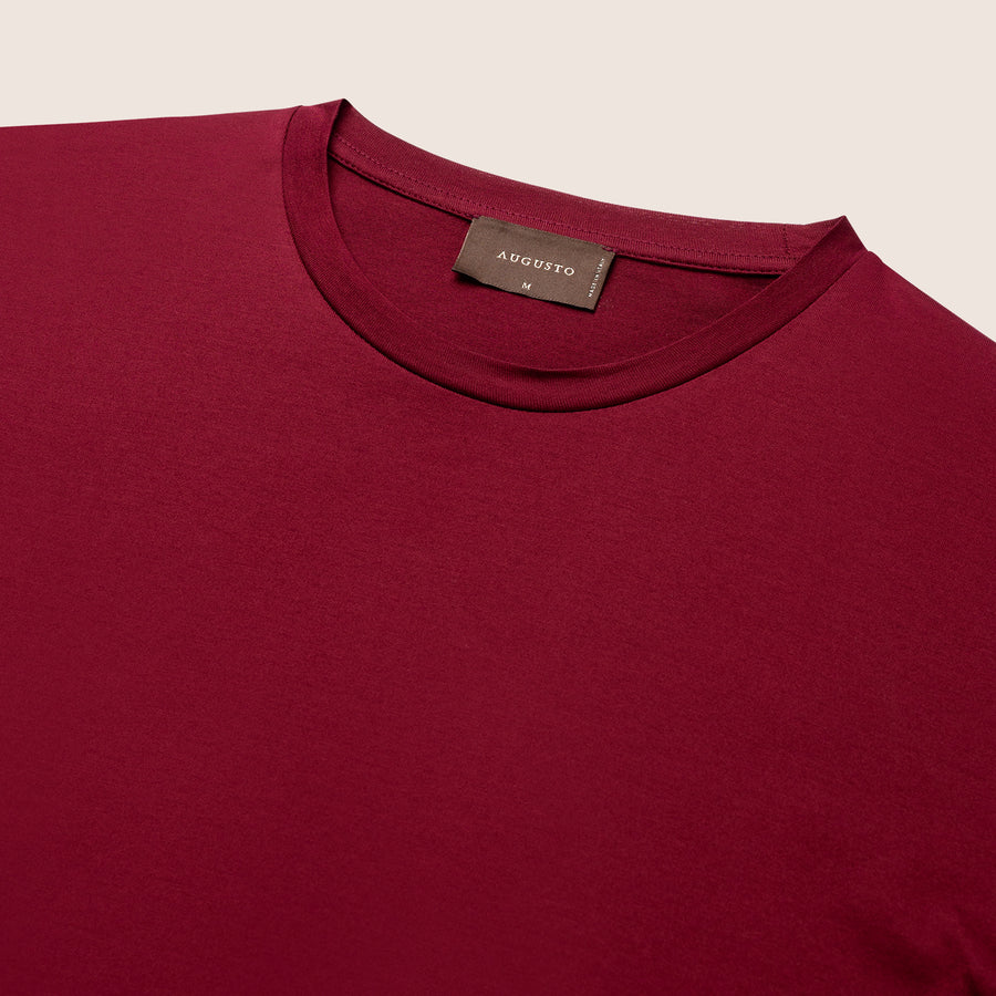 Mercerised Luxury T-shirt Wine Red