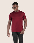 Gemerceriseerd Luxe T-shirt Wijnrood