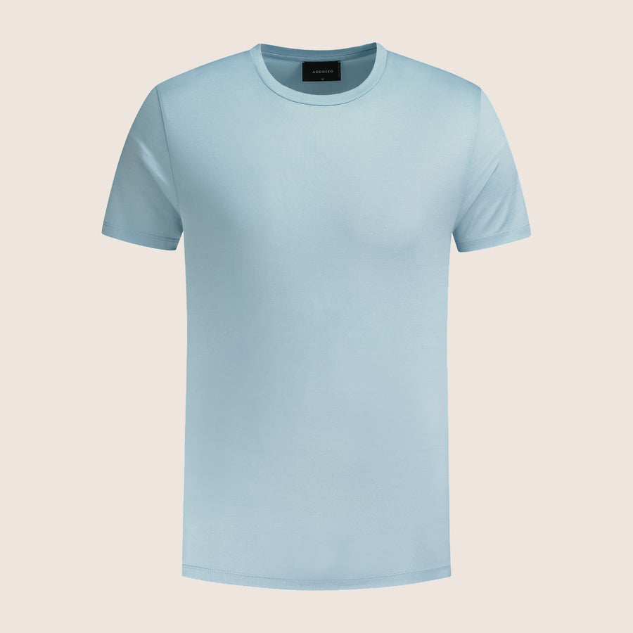 Gemerceriseerd Luxe T-shirt Lichtblauw