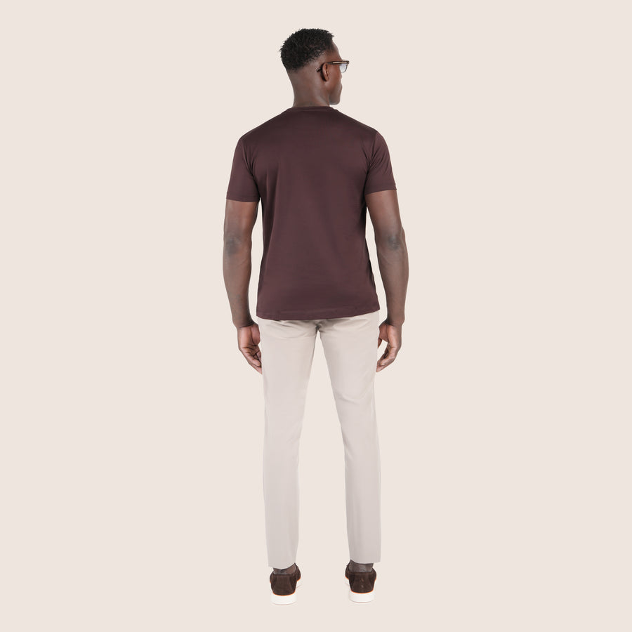 Mercerised Luxury T-shirt Aubergine