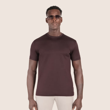 Mercerised Luxury T-shirt Aubergine