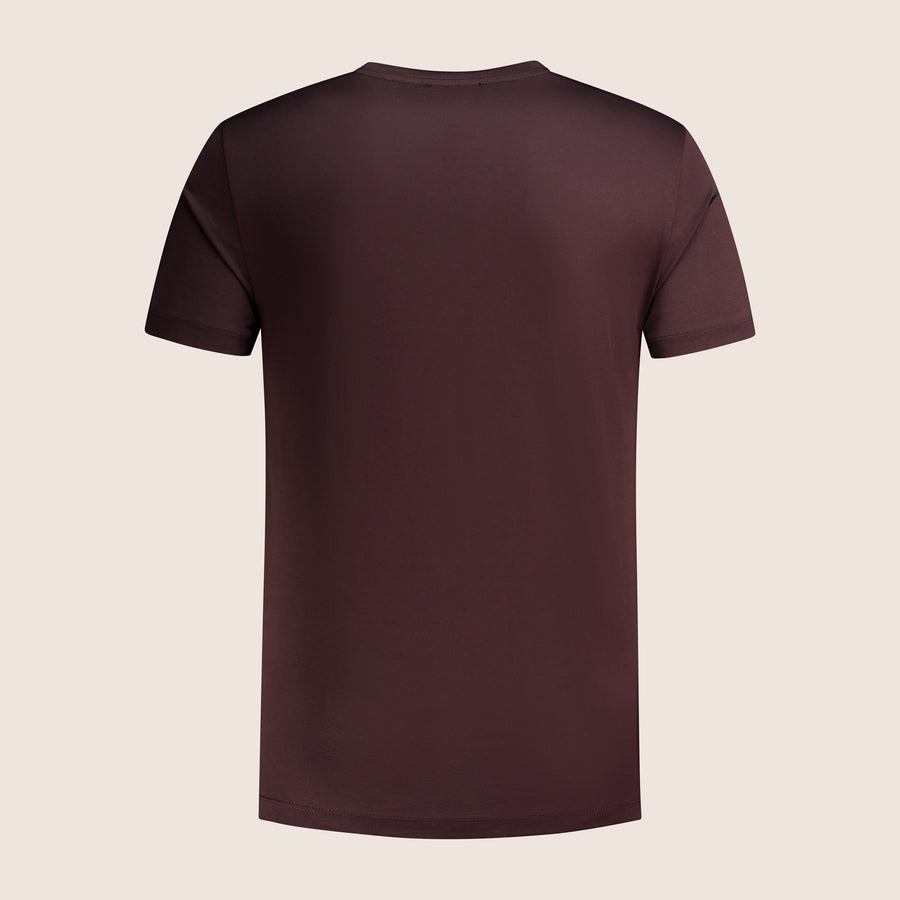 Mercerised Luxury T-shirt Aubergine