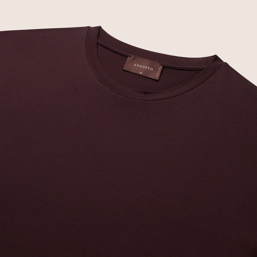 Gemerceriseerd Luxe T-shirt Aubergine