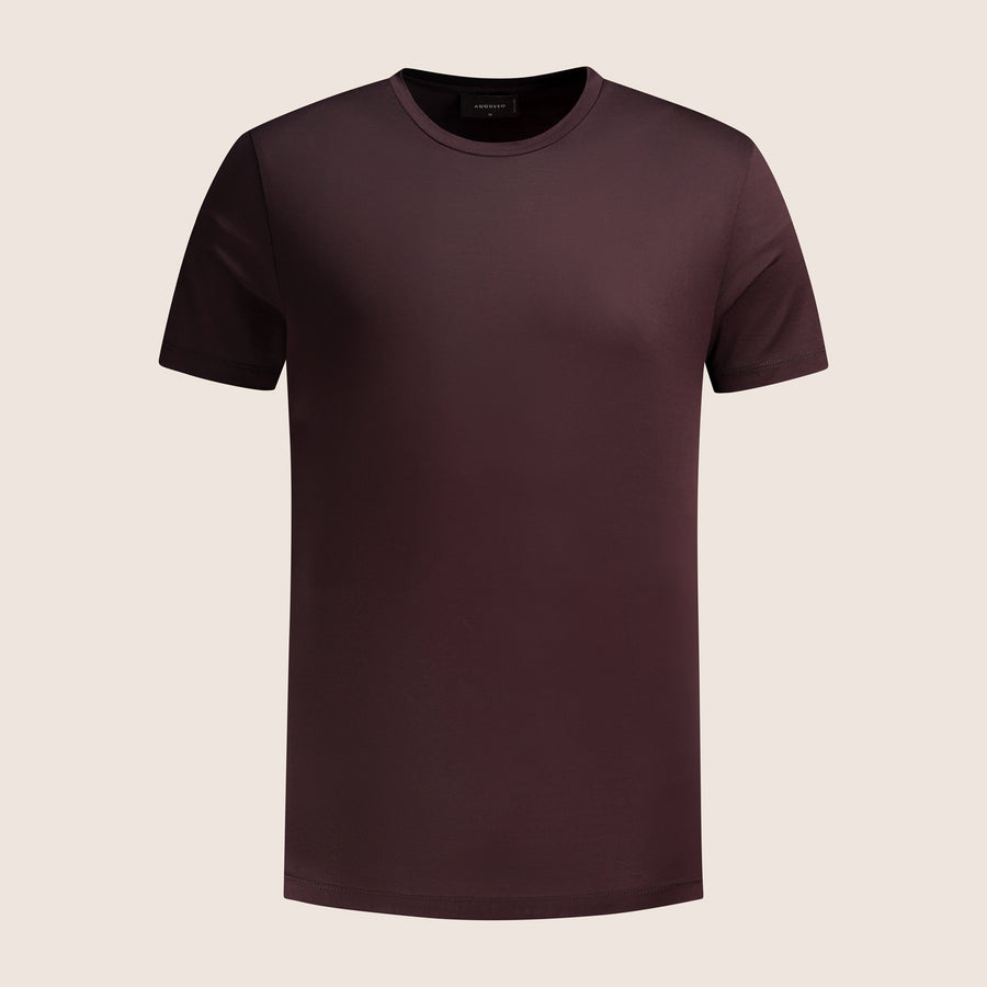 Gemerceriseerd Luxe T-shirt Aubergine