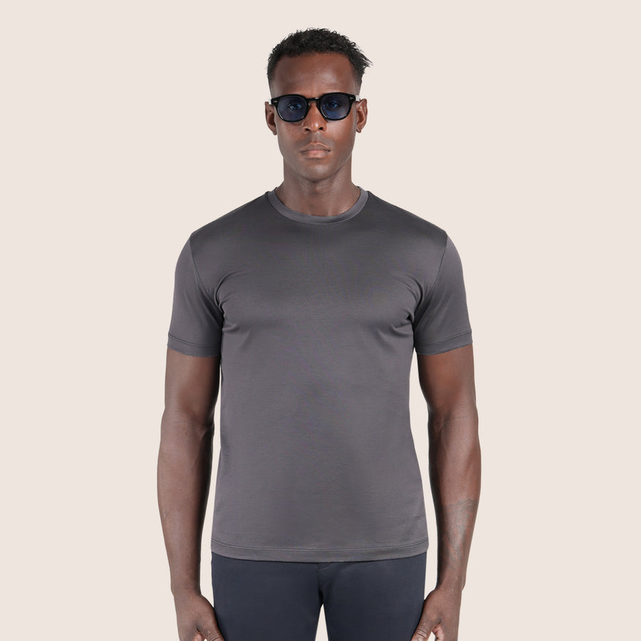 Mercerised Luxury T-shirt Gun Metal