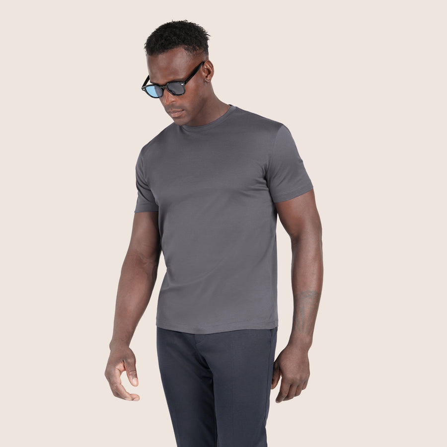 Mercerised Luxury T-shirt Gun Metal