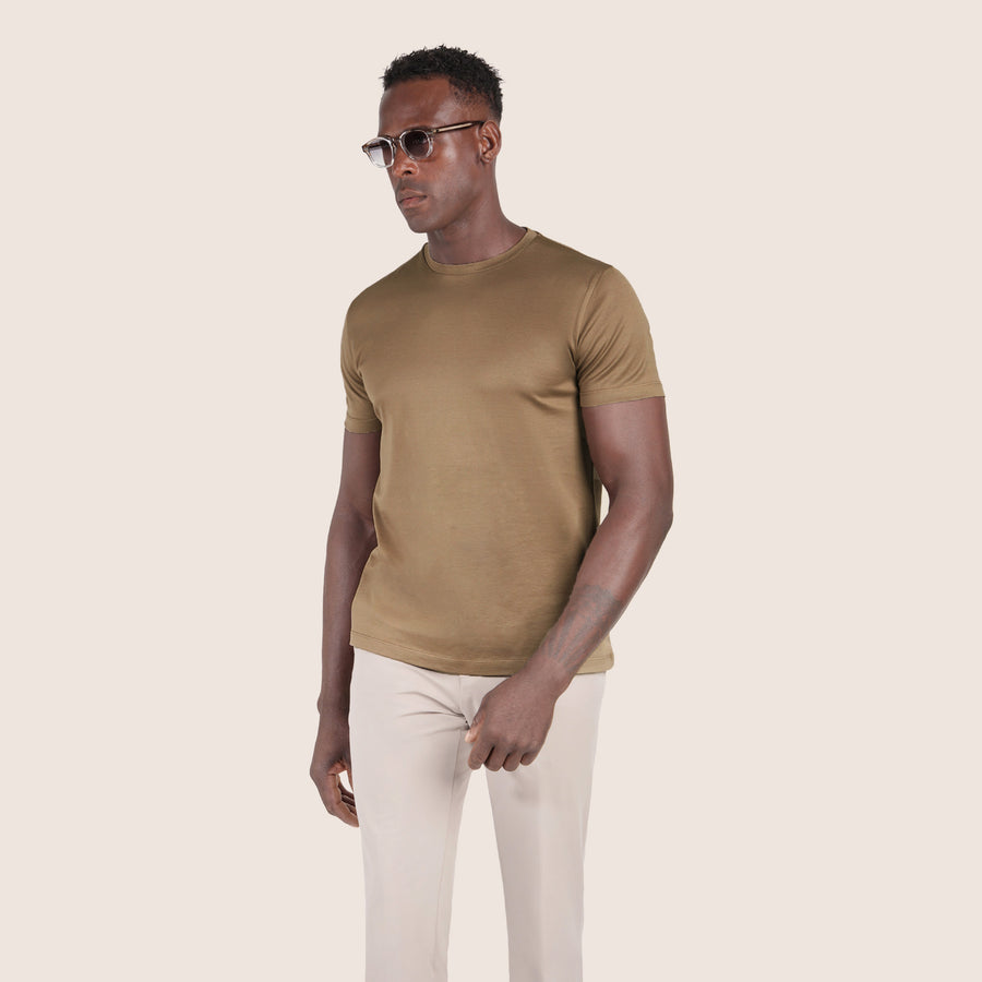 Mercerised Luxury T-shirt Brass