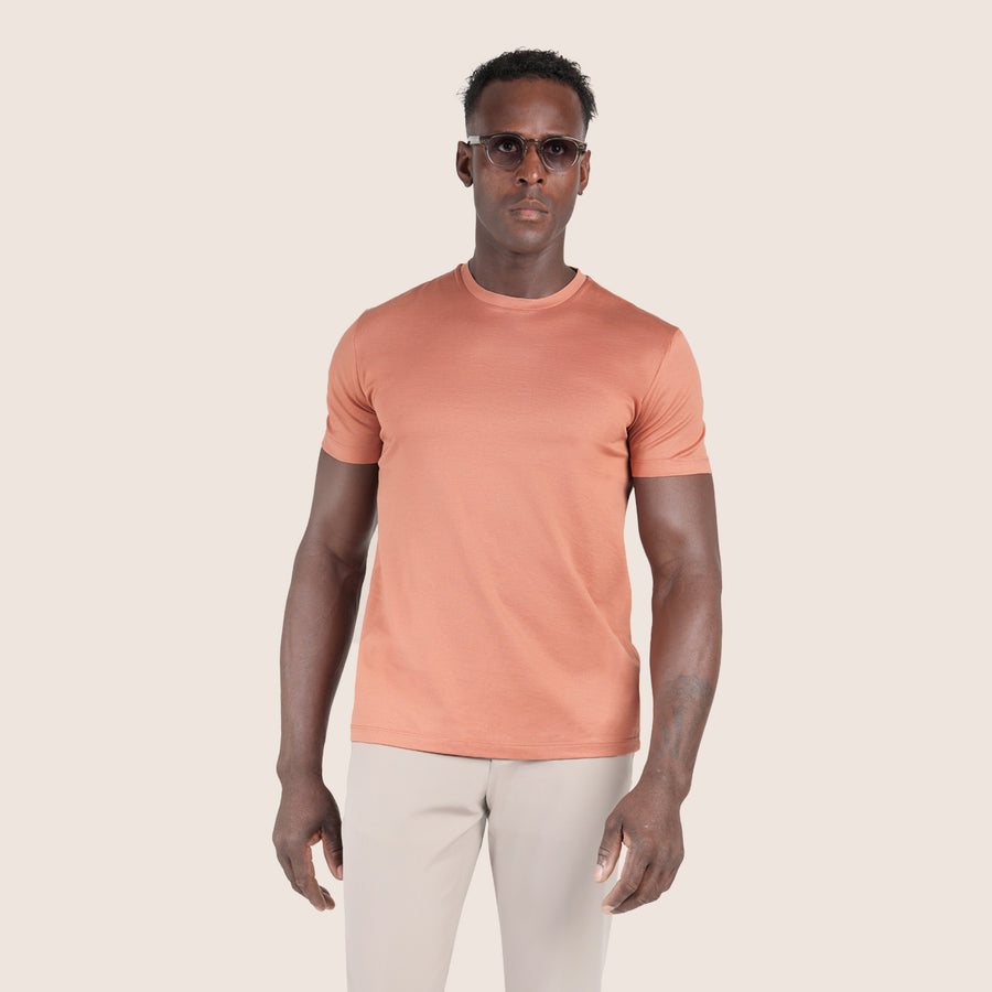 Mercerised Luxury T-shirt Coral