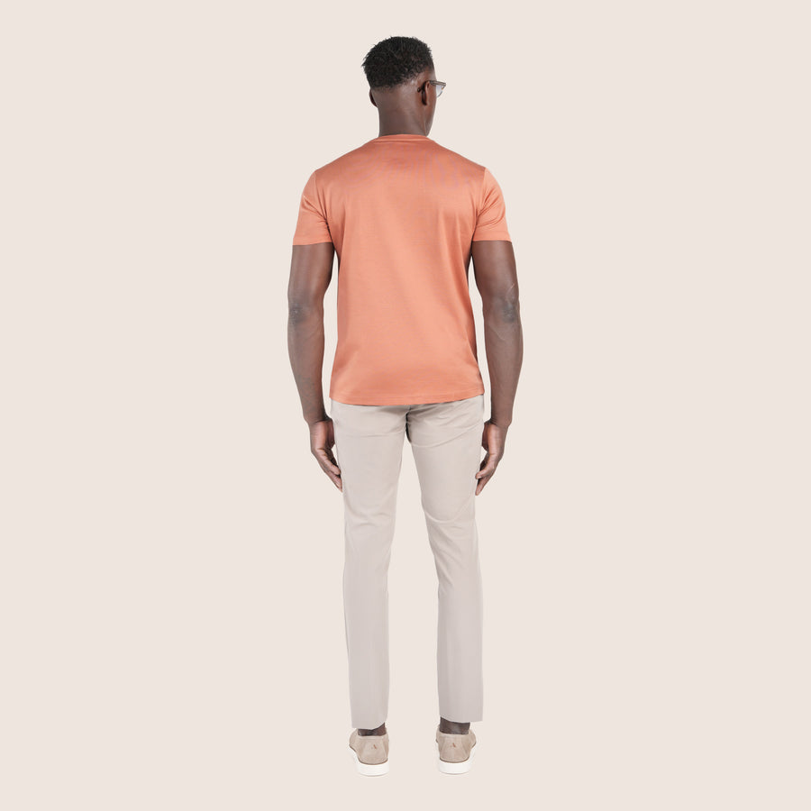 Mercerised Luxury T-shirt Coral