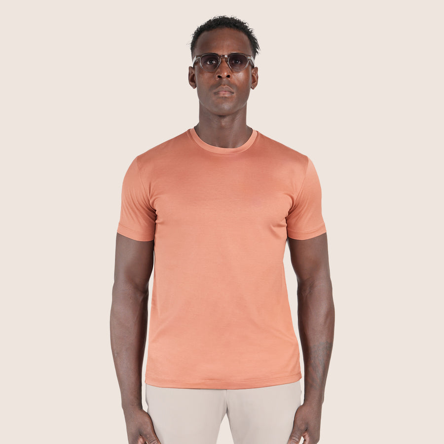 Mercerised Luxury T-shirt Coral