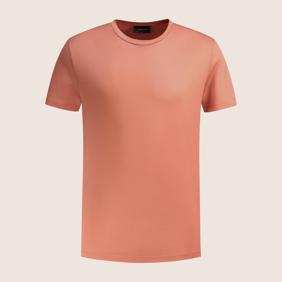 Mercerised Luxury T-shirt Coral