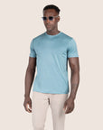 Gemerceriseerd Luxe T-shirt Oceaanblauw