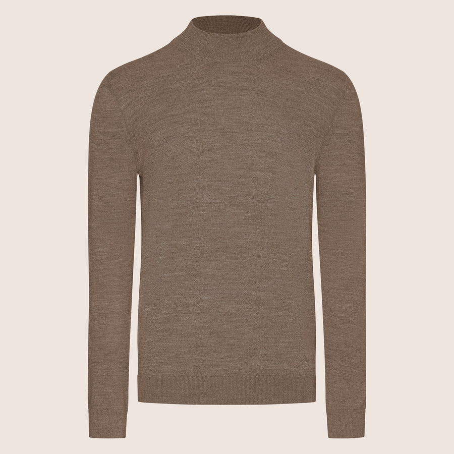 Mock Neck Shirt Taupe