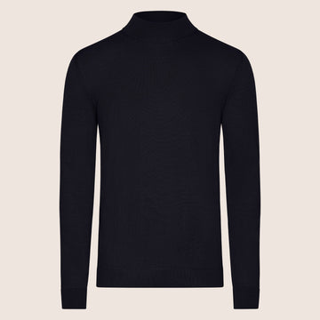 Mock Neck Shirt Navy