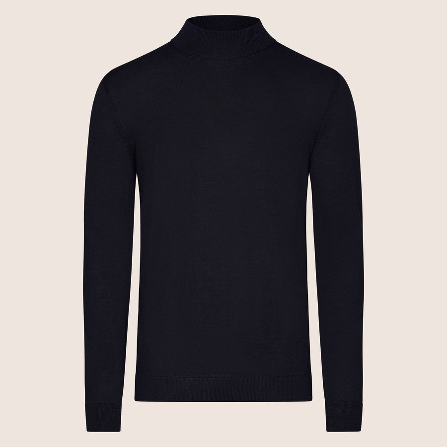 Mock Neck Shirt Navy