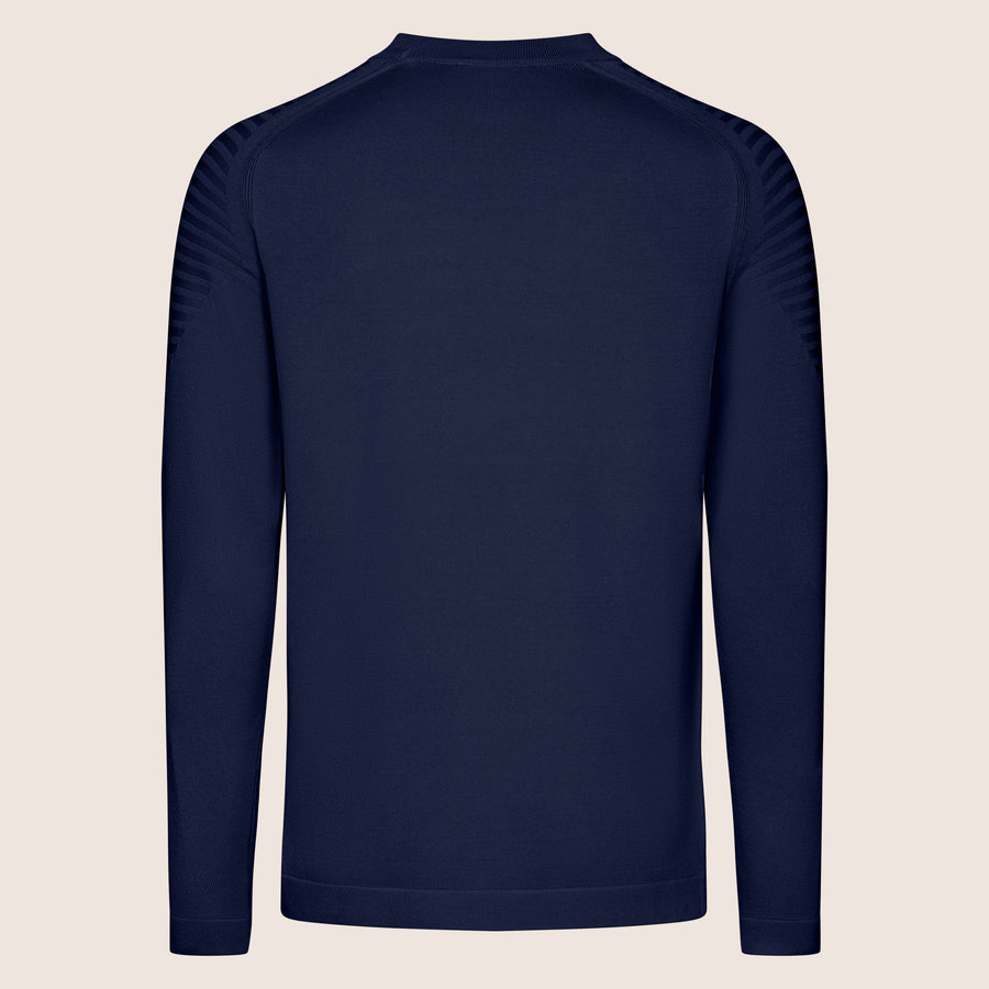 Dry Tech Crew Neck Contrast Navy