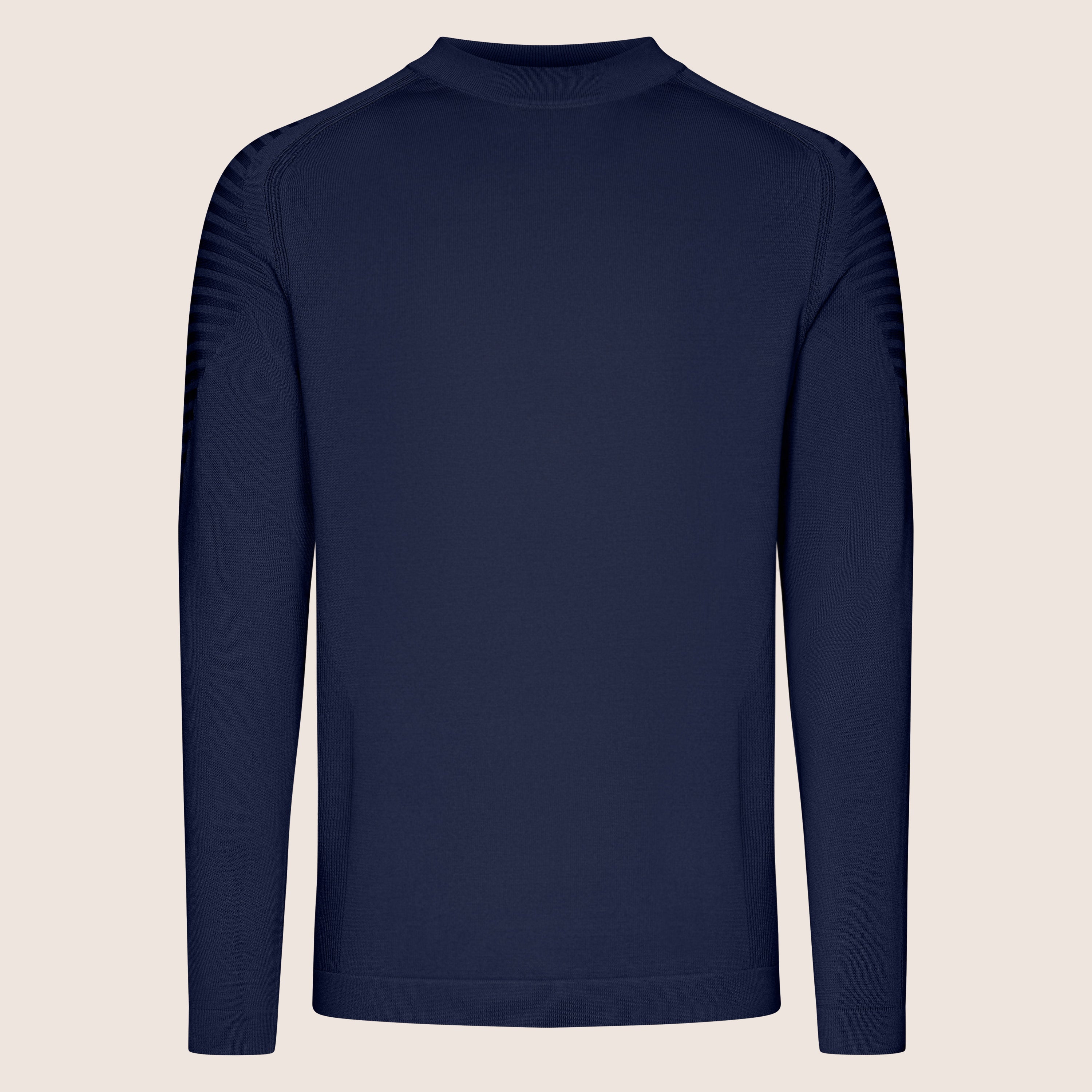 Dry Tech Crew Neck Contrast Navy
