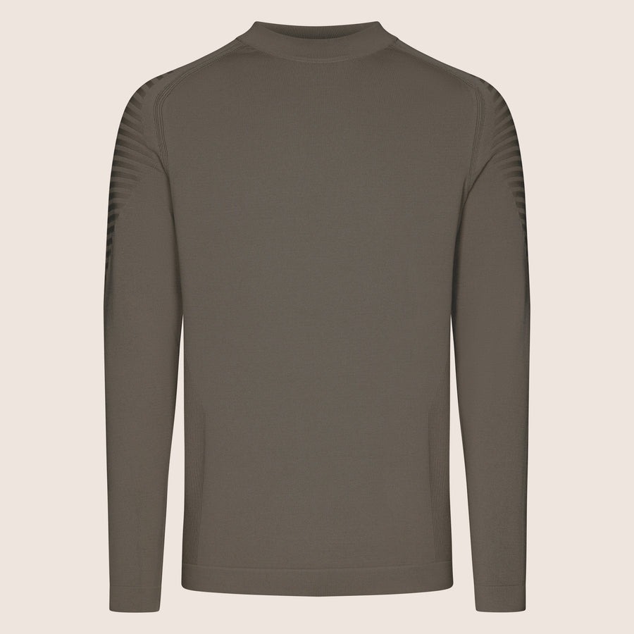 Dry Tech Crew Neck Contrast Khaki