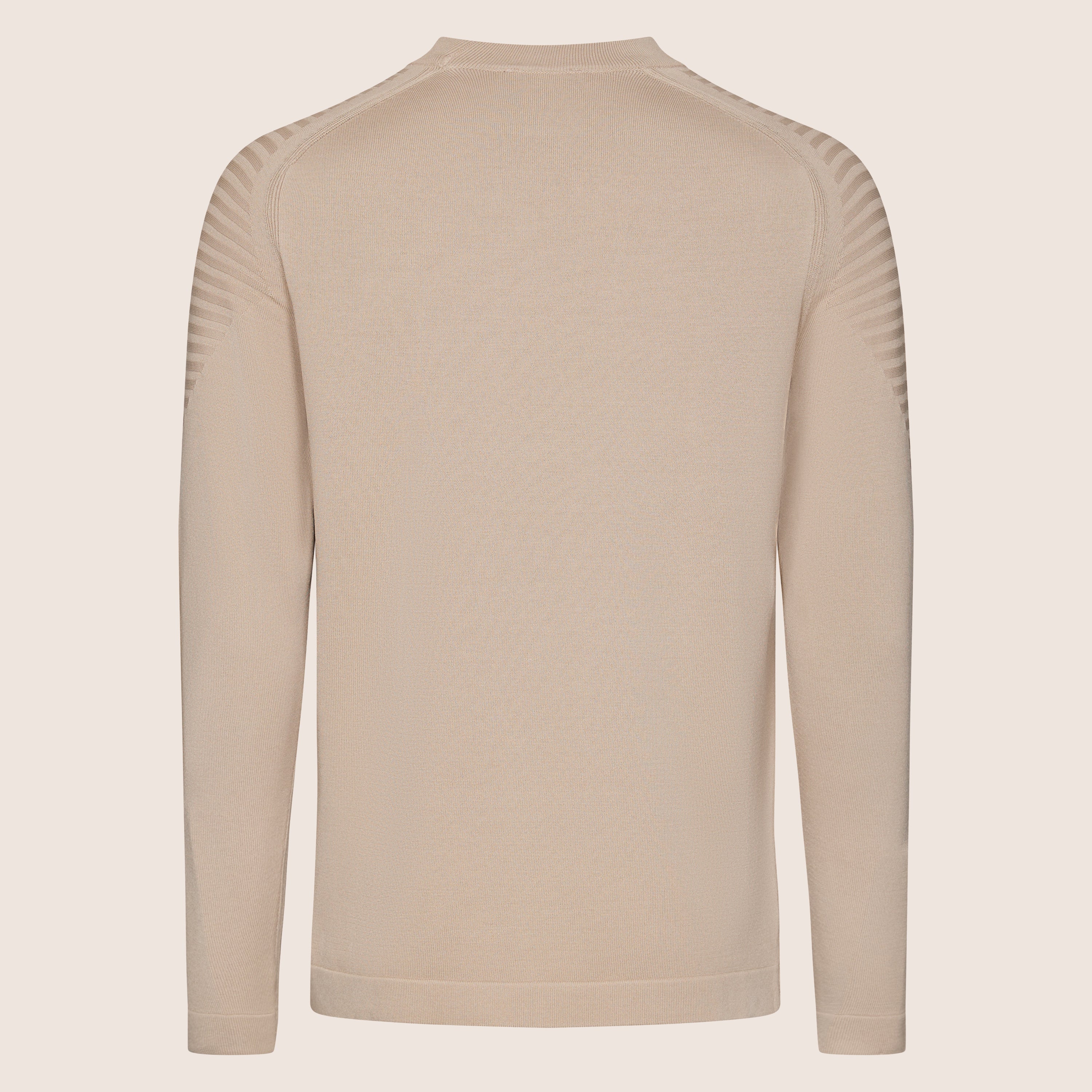 Dry Tech Crew Neck Contrast Taupe