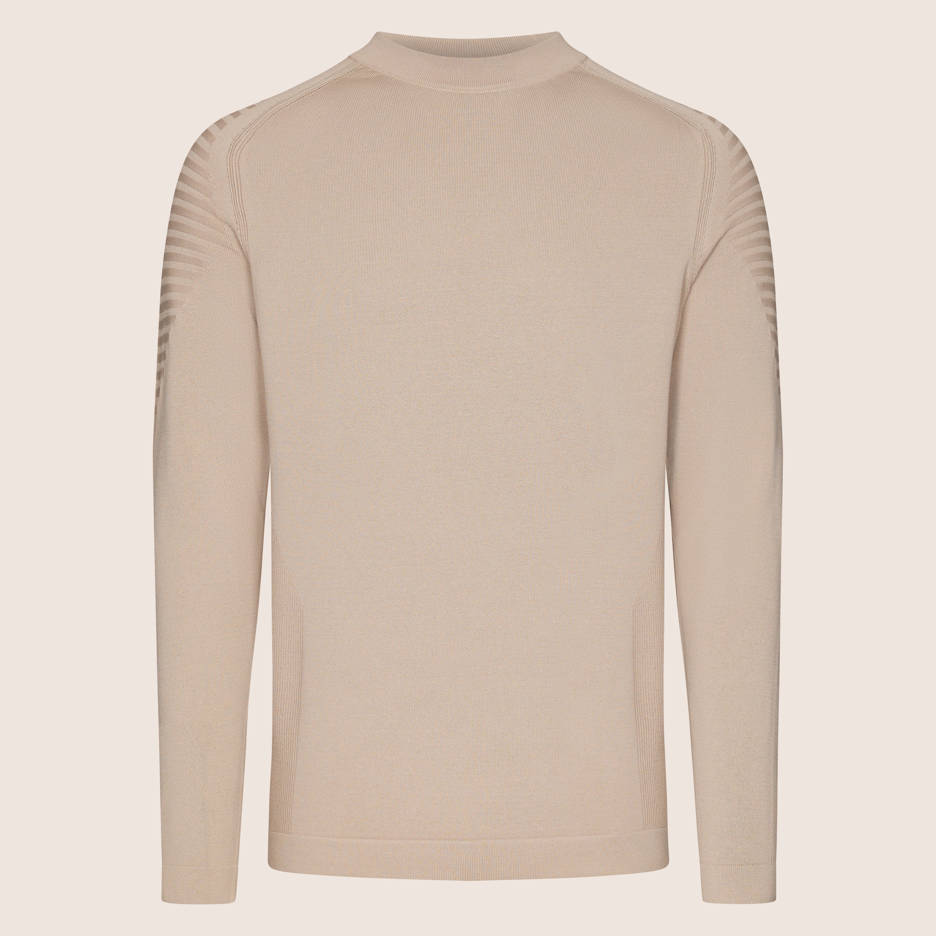 Dry Tech Crew Neck Contrast Taupe