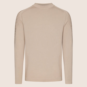 Dry Tech Crew Neck Contrast Taupe