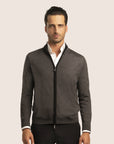 Contrast Cardigan Zipper Grey