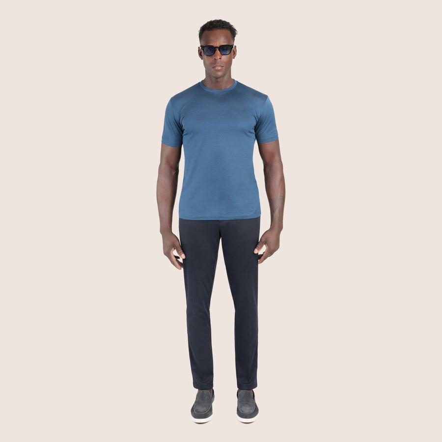 Mercerised Luxury T-shirt Steel Blue