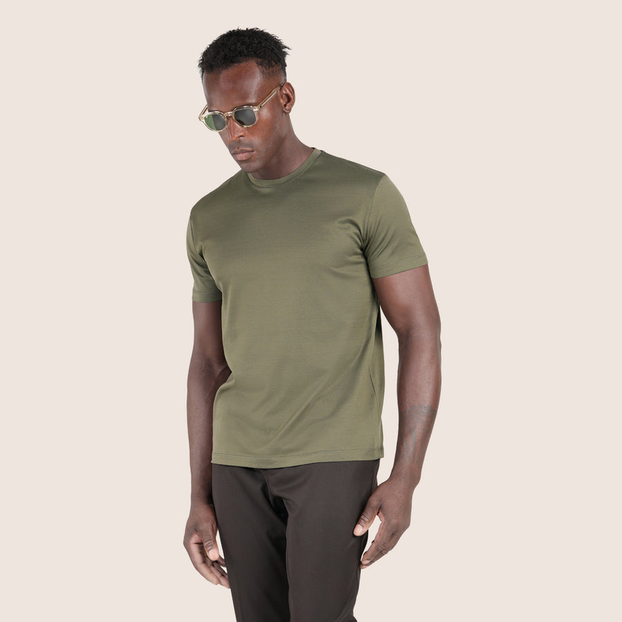 Mercerised Luxury T-shirt Olive