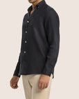 Slim Fit Linen Shirt Navy