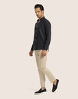 Slim Fit Linen Shirt Navy