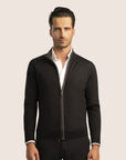 Contrast Cardigan Zipper Black