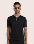 Polo Contrast Piqué Black