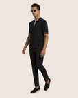 Polo Contrast Piqué Black