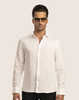 Slim Fit Linen Shirt White