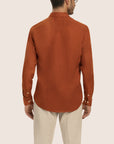 Slim Fit Linen Shirt Terracotta