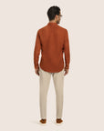 Slim Fit Linen Shirt Terracotta