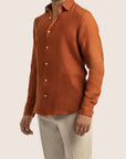 Slim Fit Linen Shirt Terracotta