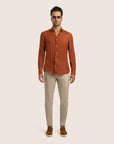 Slim Fit Linen Shirt Terracotta