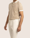 Polo Contrast Piqué Beige