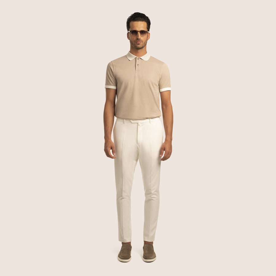 Polo Contrast Piqué Beige