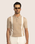 Extra fine knitted Polo Beige