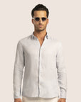 Slim Fit Linen Shirt Ice Blue