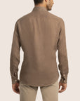 Slim Fit Linen Shirt Taupe