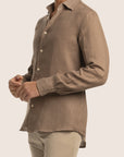 Slim Fit Linen Shirt Taupe