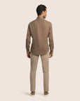 Slim Fit Linen Shirt Taupe