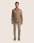 Slim Fit Linen Shirt Taupe