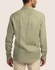 Slim Fit Linen Shirt Olive