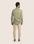 Slim Fit Linen Shirt Olive